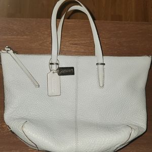 Coach Light Blue Pebbled leather satchel